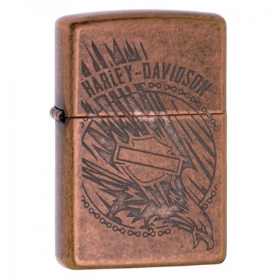 美版 Zippo Lighter 仿古銅灰哈雷鷹防風打火機 Harley-DavidsonR 29664