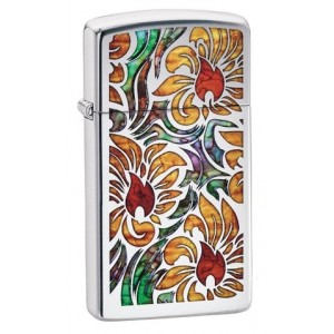 美版 Zippo Lighter 火焰花藝(窄版)防風打火機 Fusion Floral Design 29702