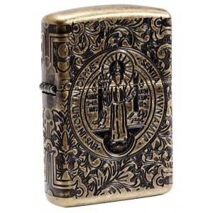 美版 Zippo Lighter 聖本-康斯坦丁(加厚版)防風打火機 St. Benedict Design 29719