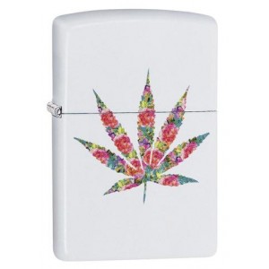 美版 Zippo Lighter 彩虹大麻葉防風打火機 Floral Weed Design 29730
