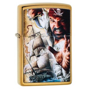 美版 Zippo Lighter 海盜 Brass Mazzi Pirate Design 29781