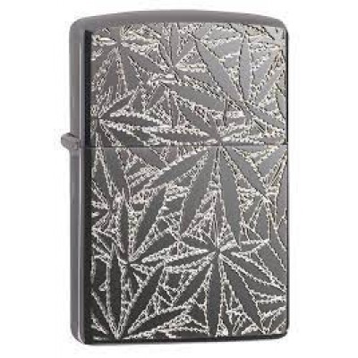 美版 Zippo Lighter Black Ice® 黑冰 大麻葉 Piled High 29834
