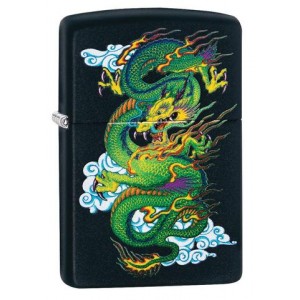 美版 Zippo Lighter 青龍防風打火機 Black Matte Dragon 29839