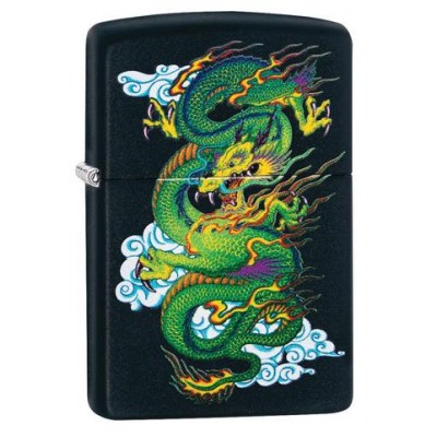 美版 Zippo Lighter 青龍防風打火機 Black Matte Dragon 29839