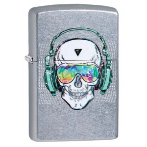 美版 Zippo Lighter 耳機骷髏設計防風打火機 Skull Headphone Design 29855