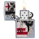 美版 Zippo Lighter 中歐紅黑寫實骷髏防風打火機 Trash Polka Tattoo Skull 29856