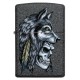 美版 Zippo Lighter 狼與骷髏 Wolf Skull Feather Design 29863