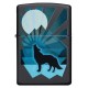 美版 Zippo Lighter 夜月狼嚎防風打火機 Wolf and Moon Design 29864