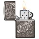 美版 Zippo Lighter Black Ice®  黑冰 心之翼 Filigree Flame and Wing Design 29881