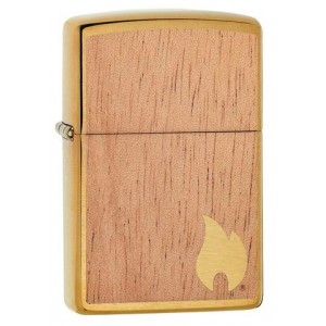 美版 Zippo Lighter 木紋火焰防風打火機 WOODCHUCK USA Flame 29901
