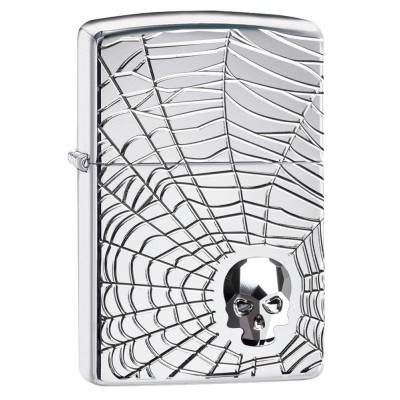 美版 Zippo Lighter 骷髏蜘蛛網 Spider Web Skull Design 29931