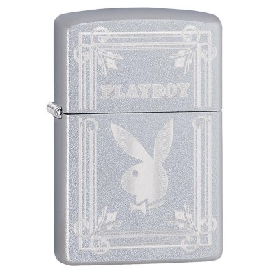 美版 Zippo Lighter Playboy Satin Chrome 49006 美版 Zippo Lighter Playboy Satin Chrome 49006
