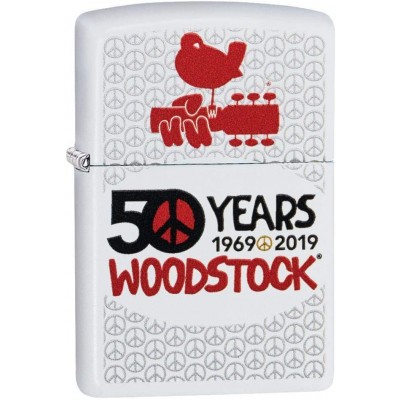 美版 Zippo Lighter 紀念胡士托音樂節50週年 White Matte 50th Anniversary 49012