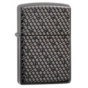 美版 Zippo Lighter Black Ice®  黑冰 六角型 Hexagon Design 49021