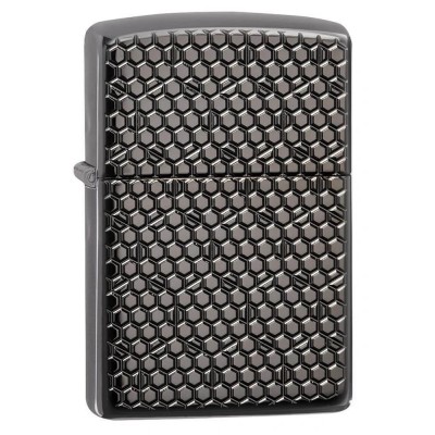 美版 Zippo Lighter Black Ice®  黑冰 六角型 Hexagon Design 49021