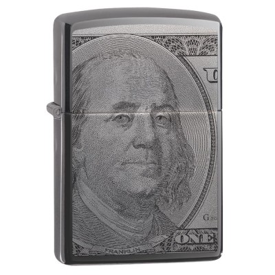 美版 Zippo Lighter Black Ice® 黑冰 美金 Currency Design 49025 美版 Zippo Lighter Black Ice® 黑冰 美金 Currency Design 49025