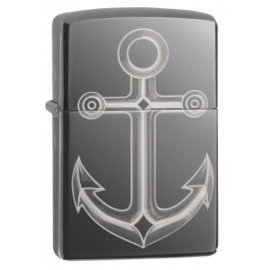 美版 Zippo Lighter Black Ice® 黑冰 錨 Anchor Design 49028