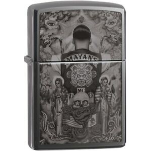 美版 Zippo Lighter Black Ice® 黑冰 瑪雅人作品加厚火機 Mayans M.C Sons of Anarchy 49031