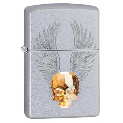 美版 Zippo Lighter 金色水晶骷髏防風打火機 Gold Skull Design 49034