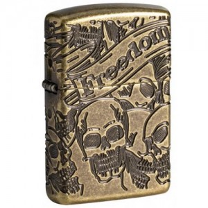 美版 Zippo Lighter 自由與死亡骷髏火機 Freedom Skull Design 49035