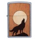 美版 Zippo Lighter 木紋經典火焰防風打火機 WOODCHUCK HOWLING WOLF 49043