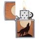 美版 Zippo Lighter 木紋經典火焰防風打火機 WOODCHUCK HOWLING WOLF 49043