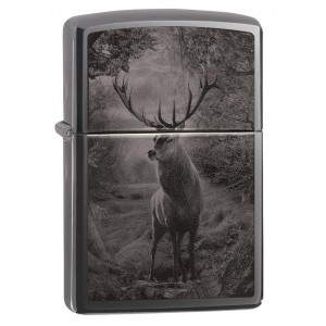 美版 Zippo Lighter Black Ice® 黑冰 鹿 Deer Design 49059