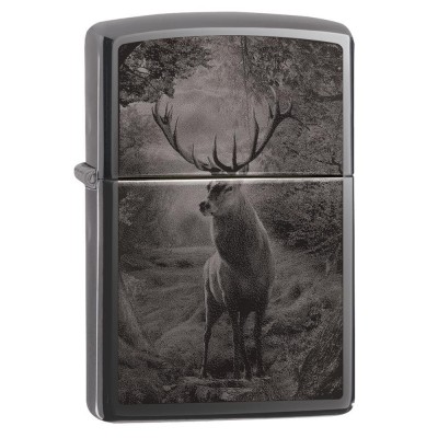 美版 Zippo Lighter Black Ice® 黑冰 鹿 Deer Design 49059