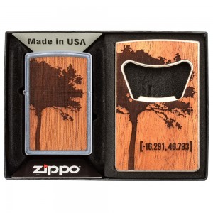 美版 Zippo Lighter WOODCHUCK USA Lighter & Bottle Opener Gift Set 49066