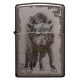 美版 Zippo Lighter Black Ice® 黑冰 灰影之狼 Wolf Design 49073
