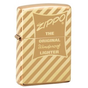 美版 Zippo Lighter 復古金條紋防風打火機 Vintage Zippo Box Top 49075