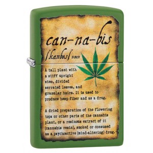 美版 Zippo Lighter 大麻葉簡介防風打火機 Cannabis Design 49119