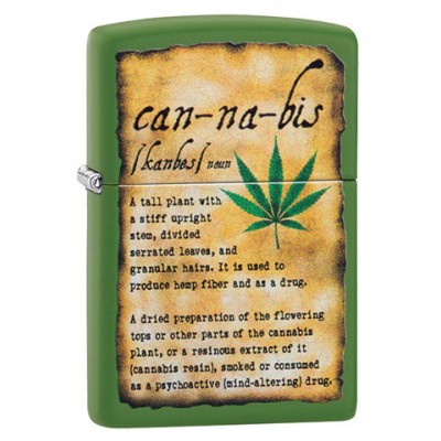 美版 Zippo Lighter 大麻葉簡介防風打火機 Cannabis Design 49119