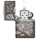 美版 Zippo Lighter Black Ice® 黑冰 貨幣玫瑰 Currency Design 49156