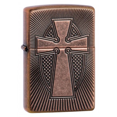 美版 Zippo Lighter Armor® Antique Copper/Deep Carve 49158