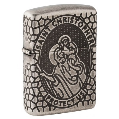 美版 Zippo Lighter Armor® Antique Silver Plate/Multicut 49160 美版 Zippo Lighter Armor® Antique Silver Plate/Multicut 49160