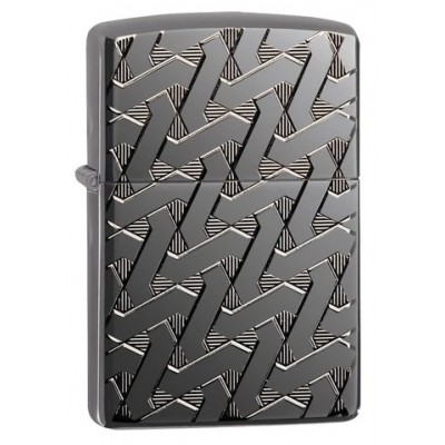 美版 Zippo Lighter Black Ice® 黑冰 幾何編織設計 Geometric Weave Design 49173