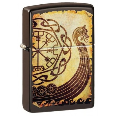 美版 Zippo Lighter 維京戰艦防風打火機 Viking Warship Design 49182