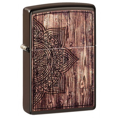 美版 Zippo Lighter 木紋曼陀羅防風打火機 Wood Mandala Design 49184
