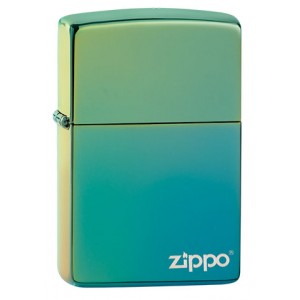 美版 Zippo Lighter 藍綠冰防風打火機 Lighter High Polish Teal with Zippo logo 49191ZL