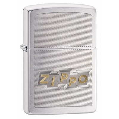美版 Zippo Lighter 經典印刷標誌防風打火機 PF20 Zippo Block Letters Design 49204
