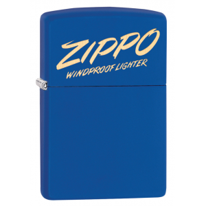 美版 Zippo Lighter Script Design Blue Matte 49223