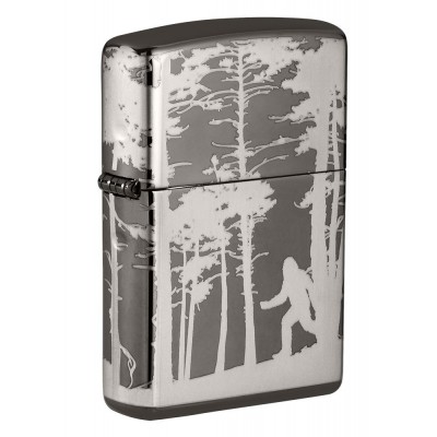 美版 Zippo Lighter Black Ice® 黑冰 大腳怪 Squatchin' In The Woods Design 49247