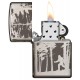 美版 Zippo Lighter Black Ice® 黑冰 大腳怪 Squatchin' In The Woods Design 49247
