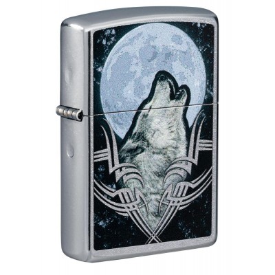 美版 Zippo Lighter 狼嚎 Howling Wolf Design 49261