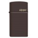 美版 Zippo Lighter Slim® Brown with Zippo logo 49266ZL