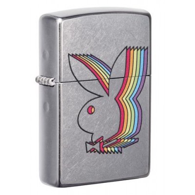 美版 Zippo Lighter 花花公子-經典彩虹兔防風打火機 Playboy 49343