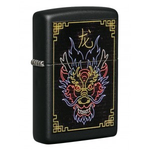 美版 Zippo Lighter 霓虹色中國龍防風打火機 Neon Dragon Design 49396