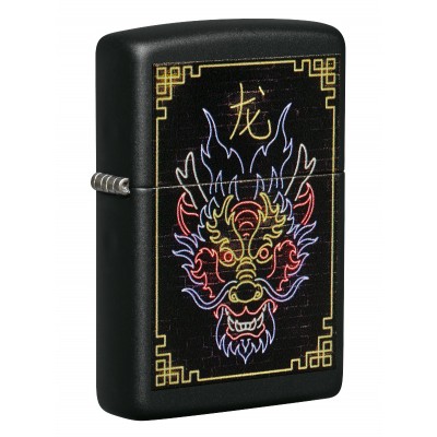 美版 Zippo Lighter 霓虹色中國龍防風打火機 Neon Dragon Design 49396