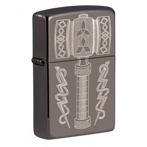 美版 Zippo Lighter Black Ice® 黑冰 雷神之鎚 Thors Hammer Design 49404